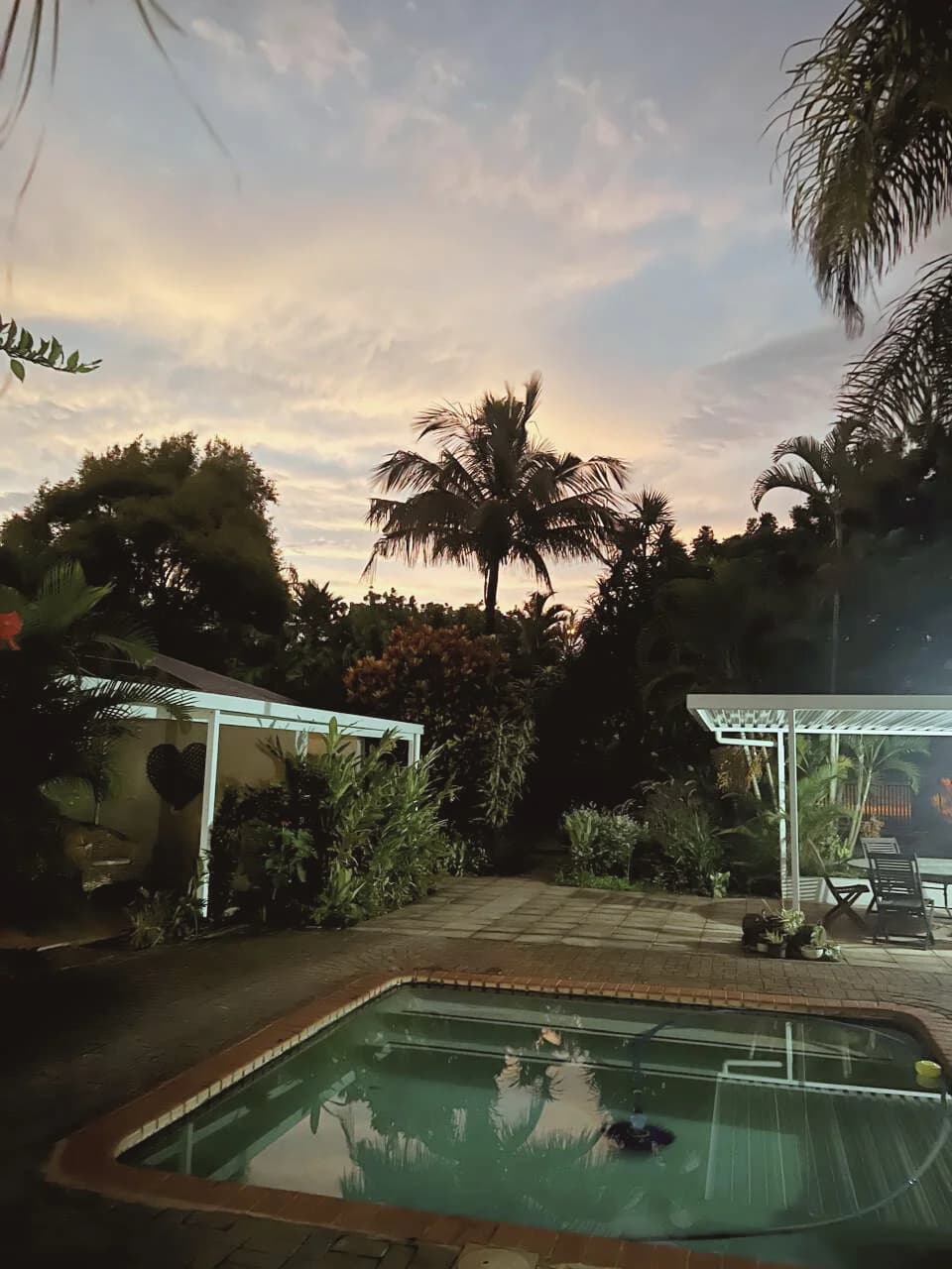 Swimming pool and solar panels at The Wilds Guest House Hluhluwe